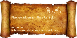 Mayersberg Asztrid névjegykártya